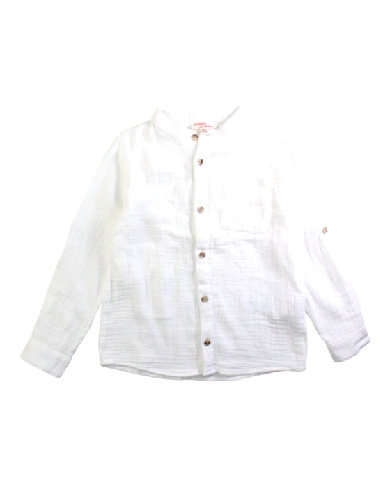 A White Long Sleeve Shirts from DPAM in size 6T for boy. (Front View)