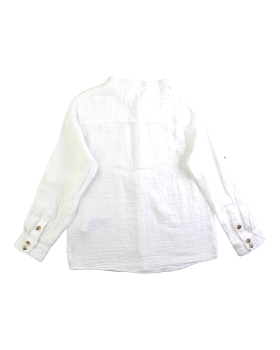 A White Long Sleeve Shirts from DPAM in size 6T for boy. (Back View)