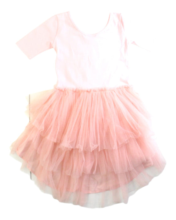 A Pink Long Sleeve Dresses from Seed in size 2T for girl. (Back View)