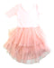 A Pink Long Sleeve Dresses from Seed in size 2T for girl. (Back View)