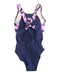 A Navy Swimsuits from Speedo in size 5T for girl. (Back View)