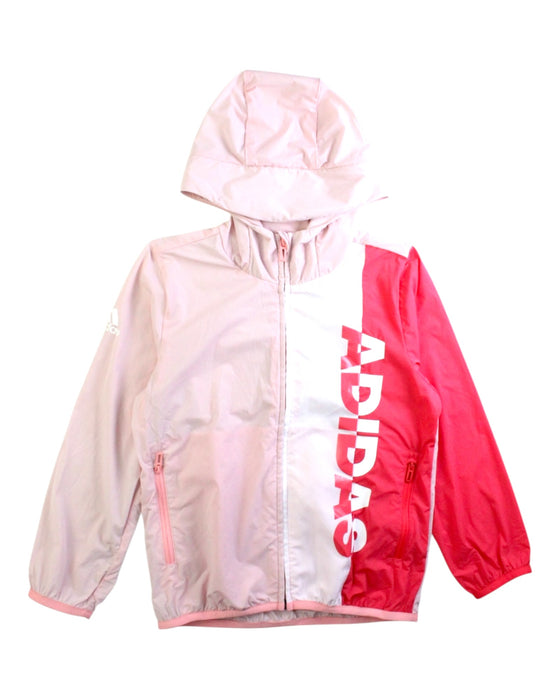 A Pink Lightweight Jackets from Adidas in size 5T for girl. (Front View)