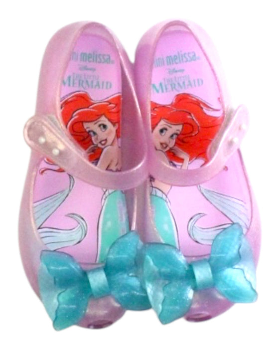 A Pink Flats from Mini Melissa in size 5T for girl. (Back View)