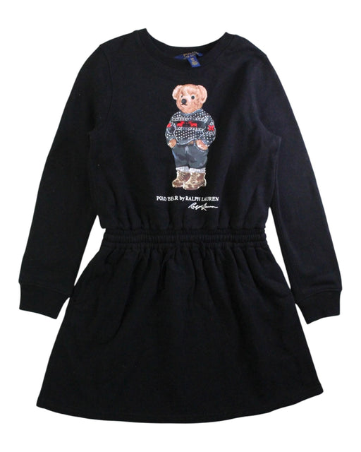 A Black Long Sleeve Dresses from Polo Ralph Lauren in size 7Y for girl. (Front View)