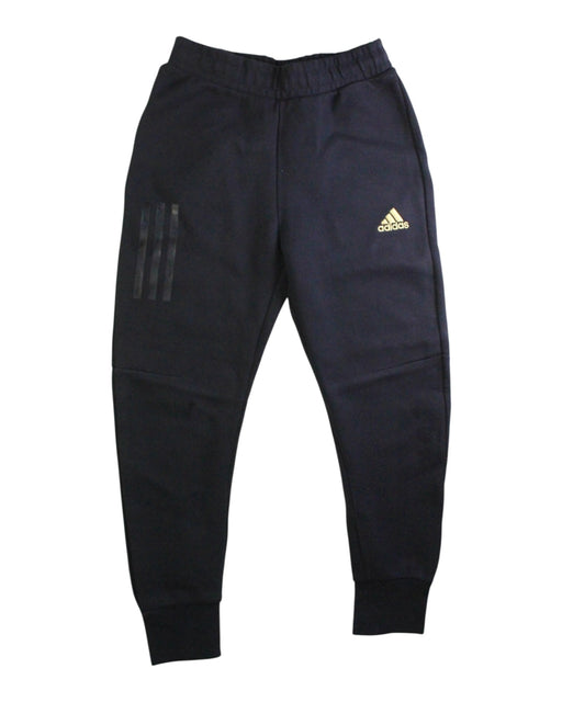 A Navy Sweatpants from Adidas in size 10Y for boy. (Front View)