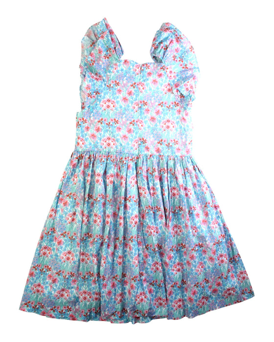 A Blue Sleeveless Dresses from Jacadi in size 10Y for girl. (Back View)