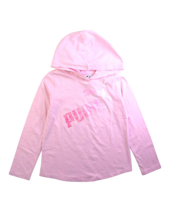 A Pink Long Sleeve Tops from Puma in size 7Y for girl. (Front View)