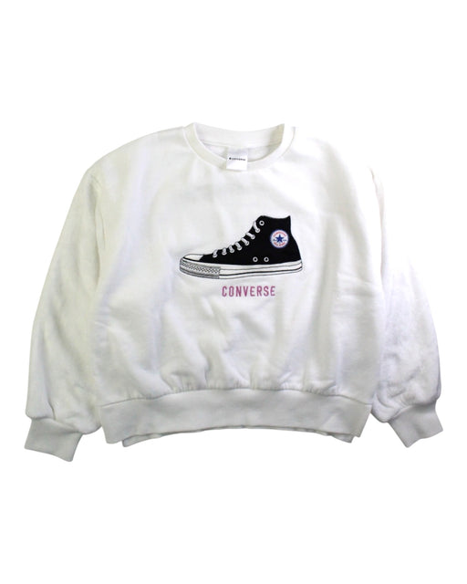 A White Crewneck Sweatshirts from Converse in size 10Y for girl. (Front View)