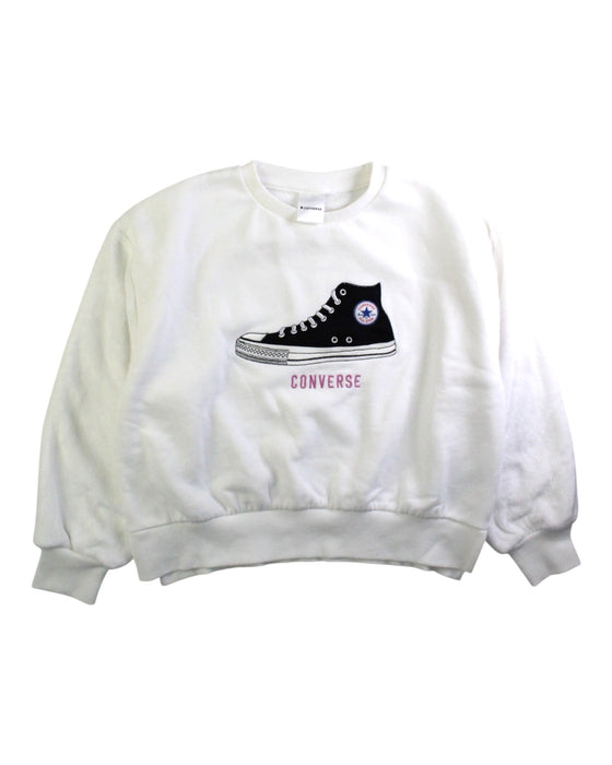 A White Crewneck Sweatshirts from Converse in size 10Y for girl. (Front View)