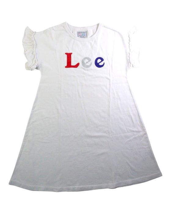 A White Short Sleeve Dresses from Lee in size 5T for girl. (Front View)