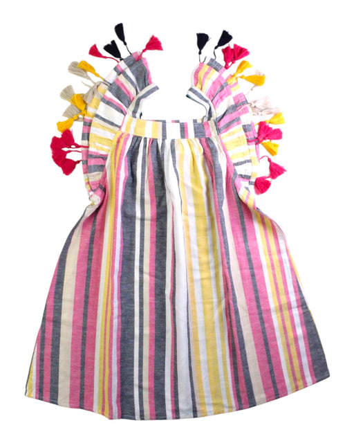 A Multicolour Sleeveless Dresses from Seed in size 6T for girl. (Front View)