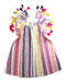 A Multicolour Sleeveless Dresses from Seed in size 6T for girl. (Front View)