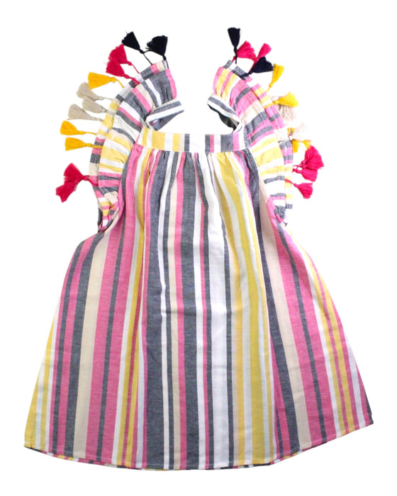A Multicolour Sleeveless Dresses from Seed in size 6T for girl. (Back View)