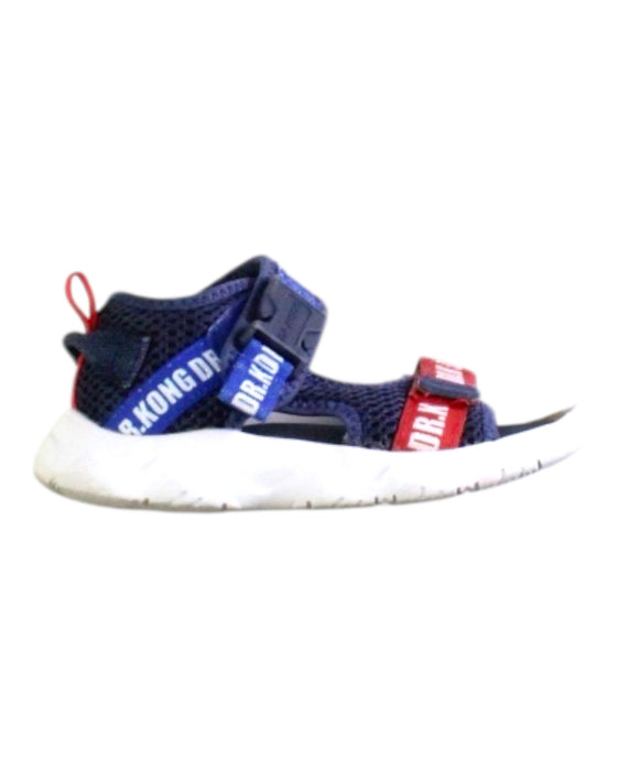 A Navy Sandals from Dr. Kong in size 3T for boy. (Front View)