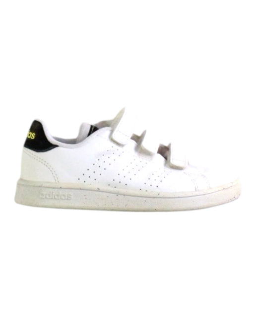 A White Sneakers from Adidas in size 5T for boy. (Front View)