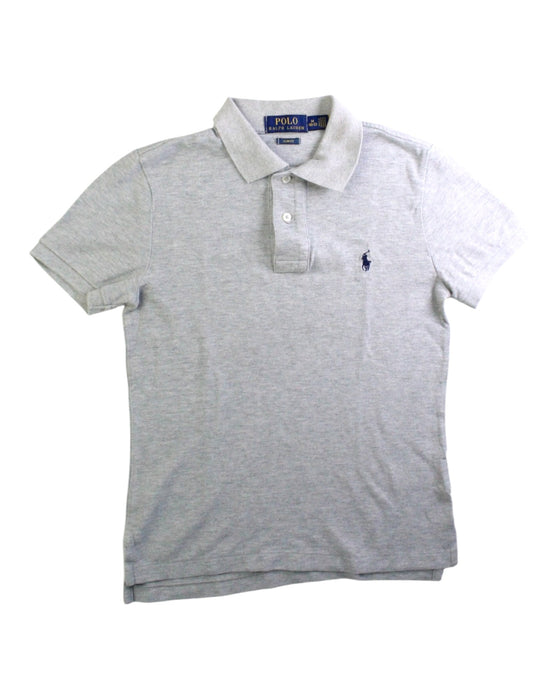 A Grey Short Sleeve Polos from Polo Ralph Lauren in size 10Y for boy. (Front View)