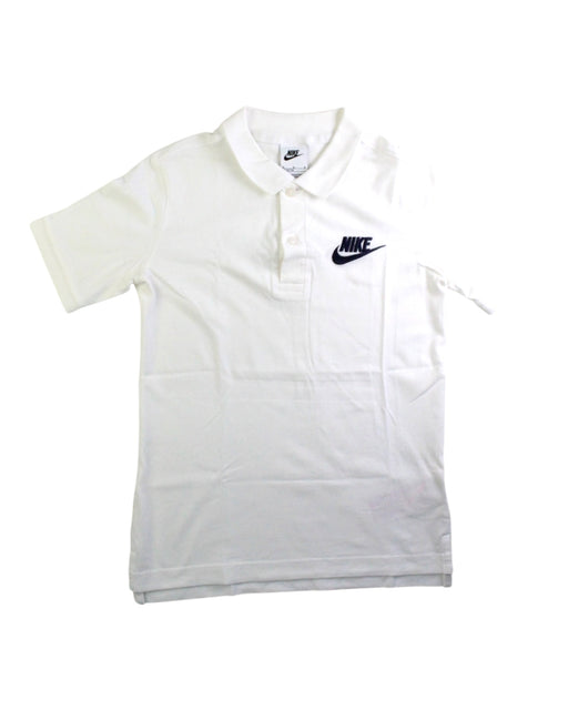 A White Short Sleeve Polos from Nike in size 10Y for boy. (Front View)