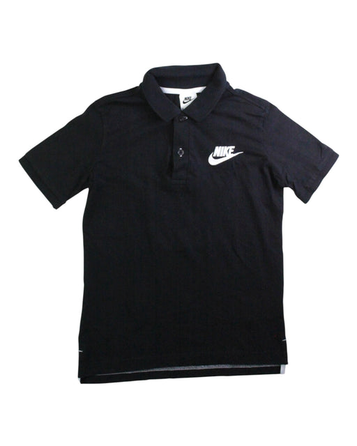 A Black Short Sleeve Polos from Nike in size 10Y for boy. (Front View)