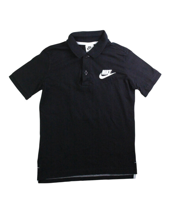 A Black Short Sleeve Polos from Nike in size 10Y for boy. (Front View)
