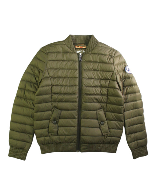 A Green Puffer/Quilted Jackets from Jott in size 8Y for neutral. (Front View)