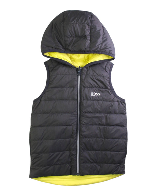 A Black Outerwear Vests from Boss in size 8Y for boy. (Front View)
