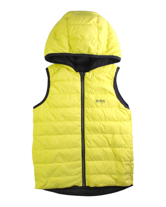 A Black Outerwear Vests from Boss in size 8Y for boy. (Back View)