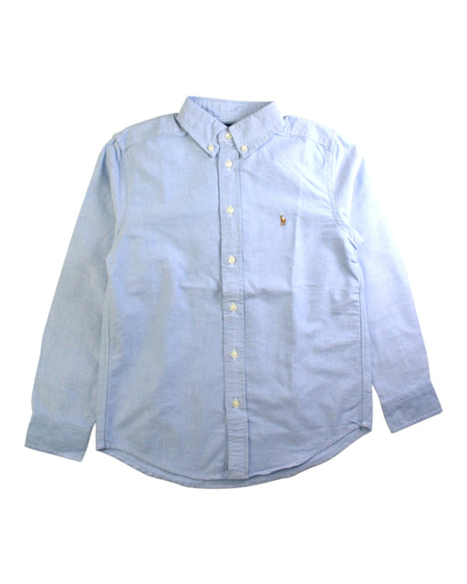 A Blue Long Sleeve Shirts from Polo Ralph Lauren in size 10Y for boy. (Front View)