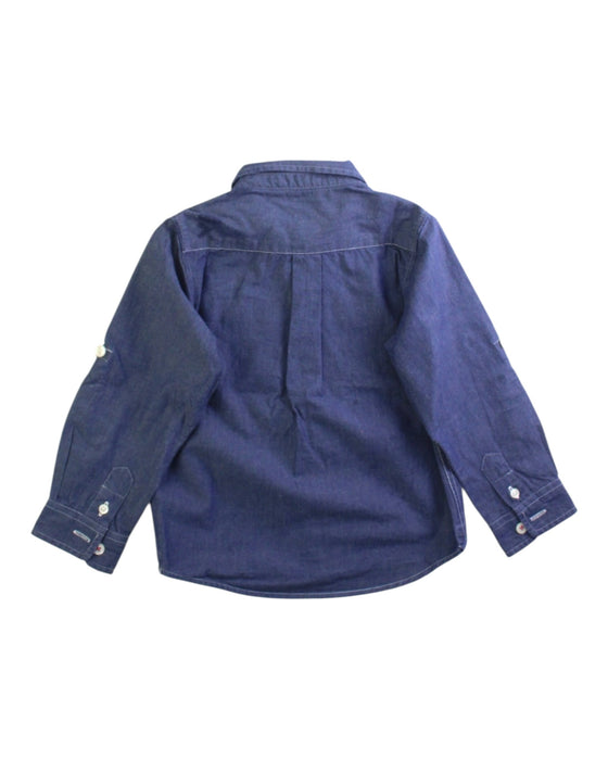 A Blue Long Sleeve Shirts from Jacadi in size 2T for boy. (Back View)