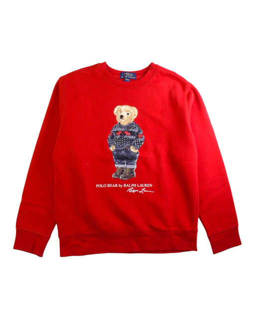 A Red Crewneck Sweatshirts from Polo Ralph Lauren in size 10Y for boy. (Front View)