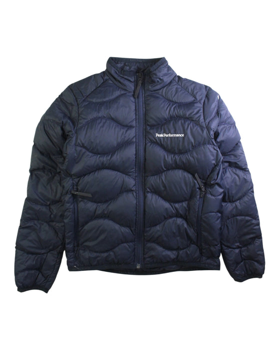A Navy Puffer/Quilted Jackets from Peak Performance in size 7Y for neutral. (Front View)