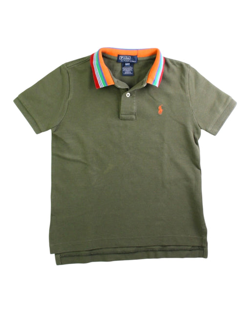 A Green Short Sleeve Polos from Ralph Lauren in size 4T for boy. (Front View)