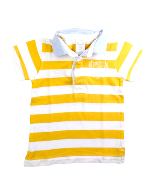 A Yellow Short Sleeve Polos from Jacadi in size 4T for boy. (Front View)