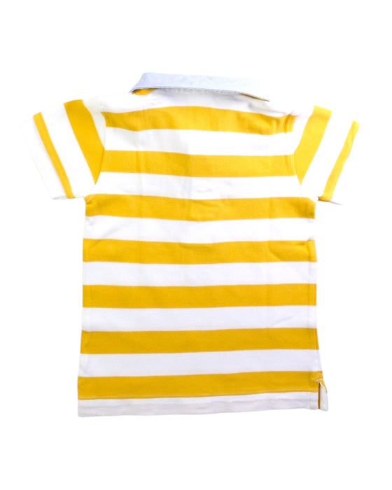 A Yellow Short Sleeve Polos from Jacadi in size 4T for boy. (Back View)