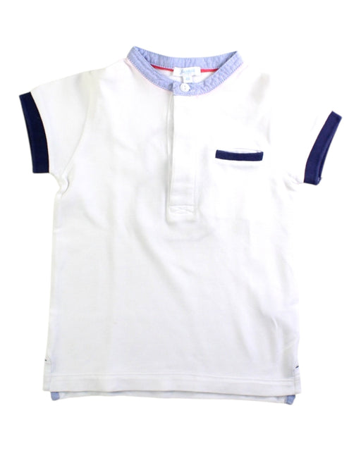 A White Short Sleeve Shirts from Jacadi in size 4T for boy. (Front View)