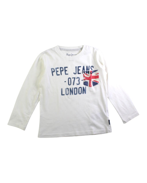 A White Long Sleeve T Shirts from Pepe Jeans in size 4T for boy. (Front View)