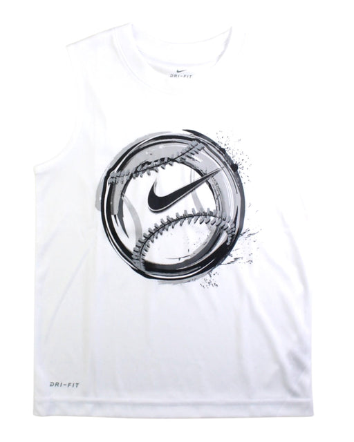 A White Sleeveless T Shirts from Nike in size 6T for boy. (Front View)