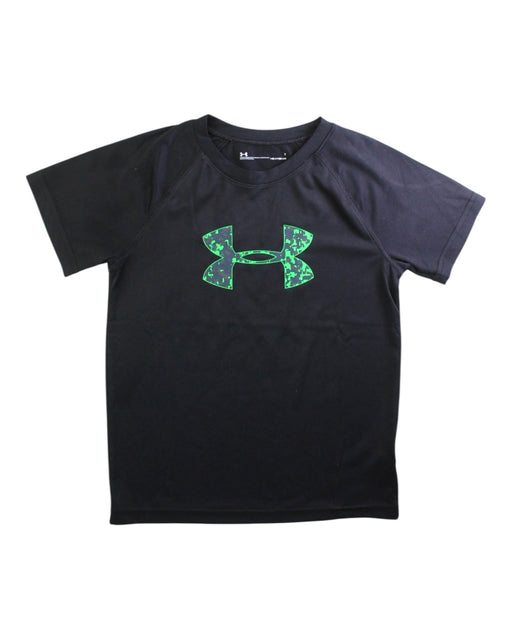 A Black Short Sleeve T Shirts from Under Armour in size 7Y for boy. (Front View)