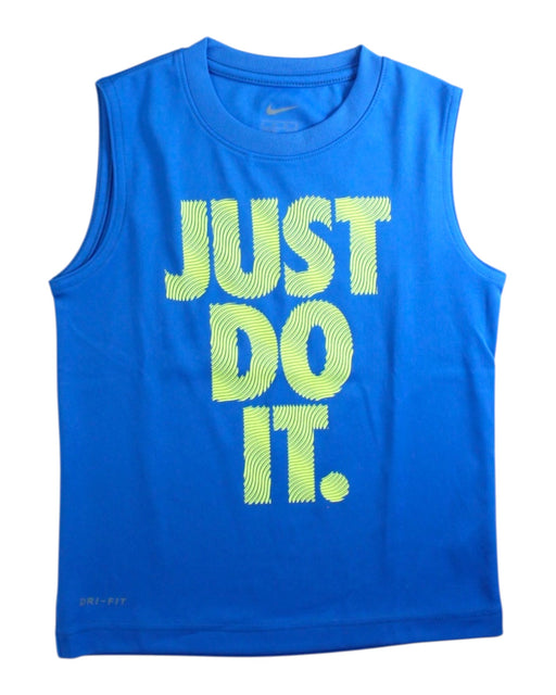 A Blue Sleeveless T Shirts from Nike in size 5T for boy. (Front View)