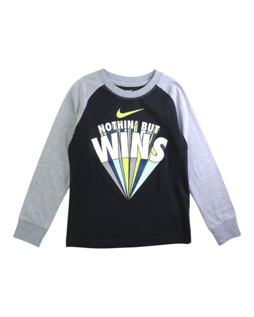 A Black Long Sleeve T Shirts from Nike in size 5T for boy. (Front View)