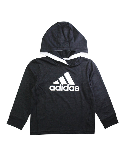 A Black Hooded Sweatshirts from Adidas in size 5T for neutral. (Front View)