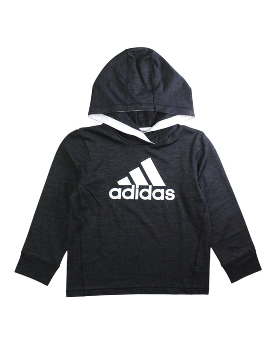 A Black Hooded Sweatshirts from Adidas in size 5T for neutral. (Front View)