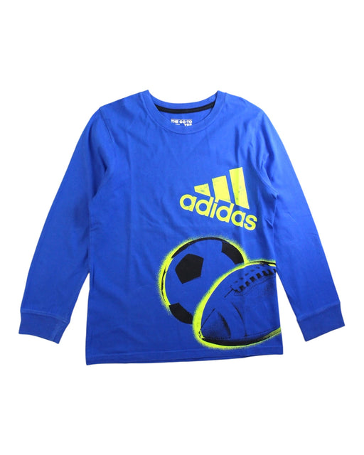 A Blue Long Sleeve T Shirts from Adidas in size 7Y for boy. (Front View)