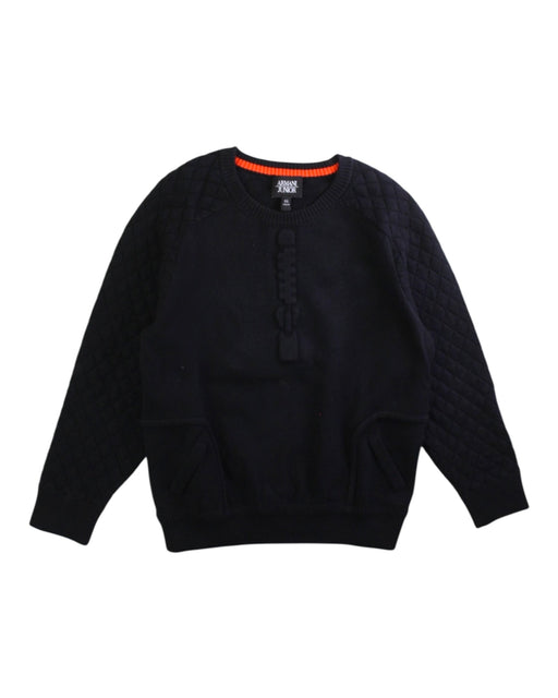 A Navy Crewneck Sweatshirts from Armani in size 6T for boy. (Front View)