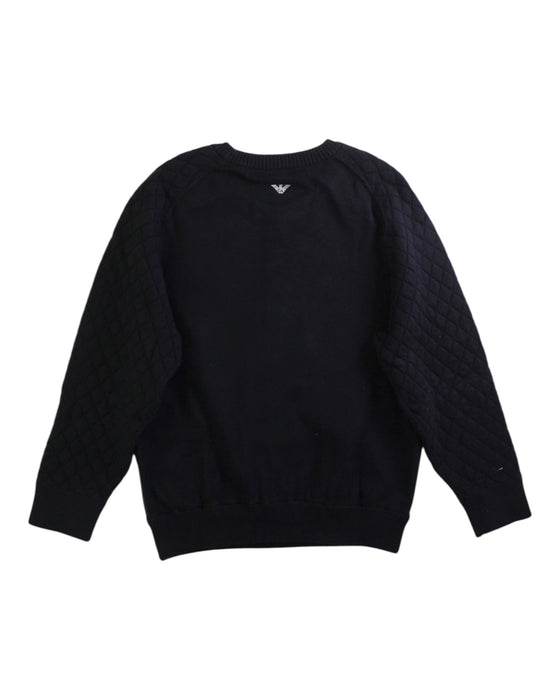 A Navy Crewneck Sweatshirts from Armani in size 6T for boy. (Back View)