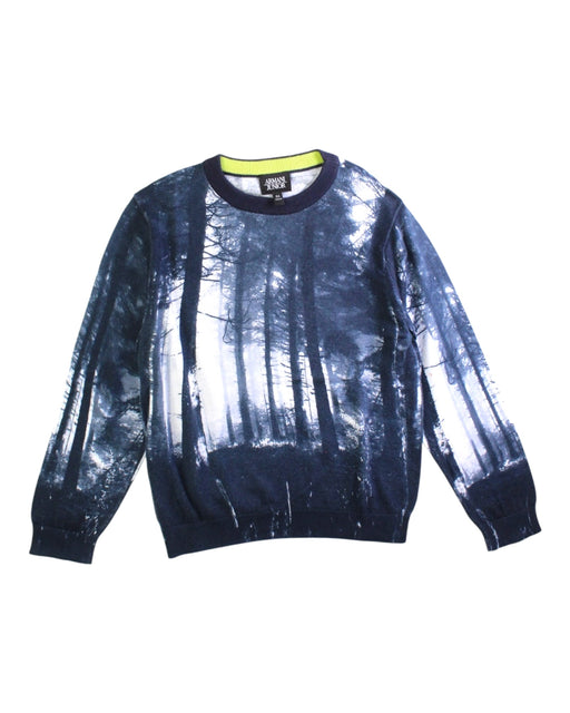 A Blue Crewneck Sweatshirts from Armani in size 6T for boy. (Front View)