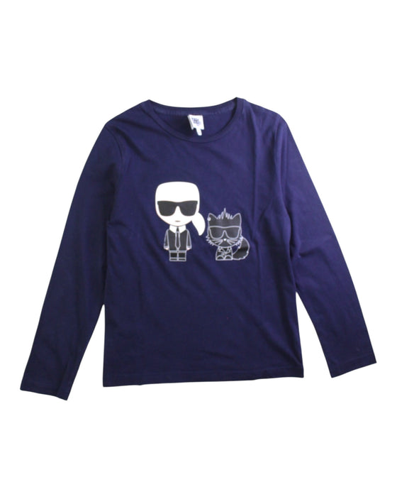 A Navy Long Sleeve T Shirts from Karl Lagerfeld in size 8Y for boy. (Front View)