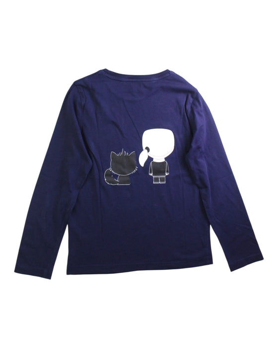 A Navy Long Sleeve T Shirts from Karl Lagerfeld in size 8Y for boy. (Back View)