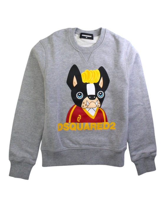 A Grey Crewneck Sweatshirts from DSquared2 in size 8Y for boy. (Front View)