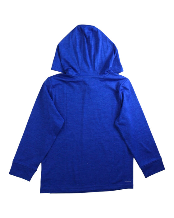 A Blue Hooded Sweatshirts from Adidas in size 7Y for boy. (Back View)