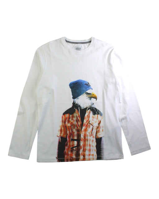 A White Long Sleeve T Shirts from Armani in size 10Y for boy. (Front View)